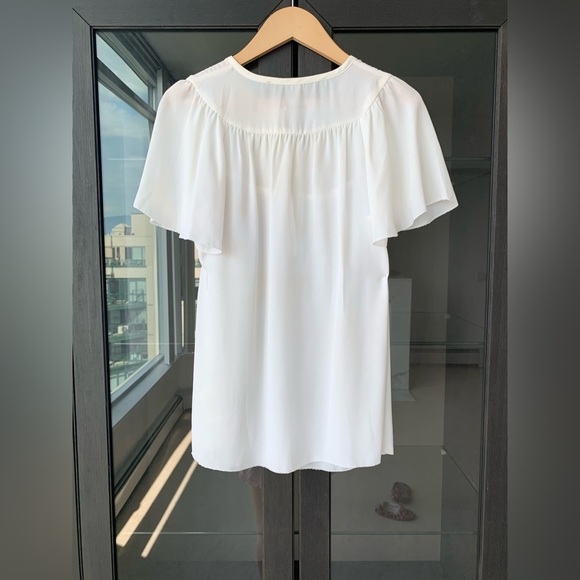 Kensie Flutter Sleeve White Blouse Women’s Top XS - Picture 2 of 4